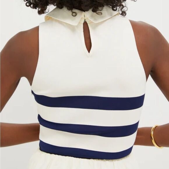 Tuckernuck ivory navy striped Marina dress small s worn once - Picture 3 of 7